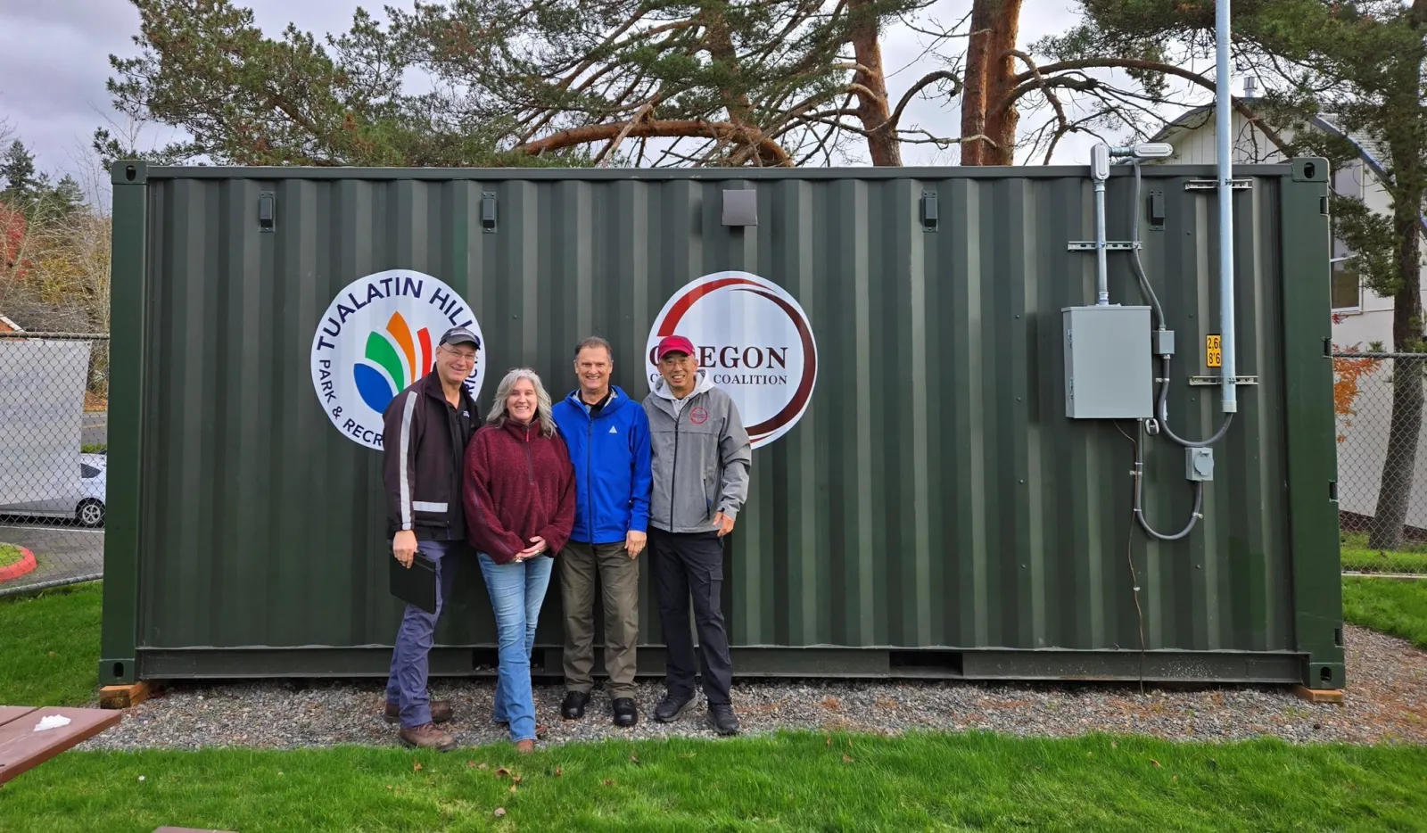 Community partners outside the Cedar Hills ConexBox